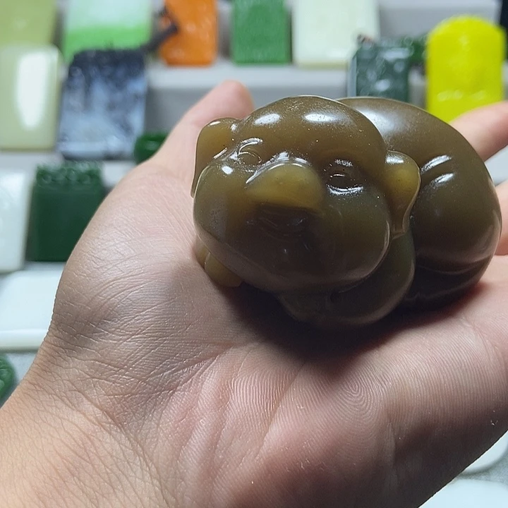 和田玉足银镀金镶嵌挂件