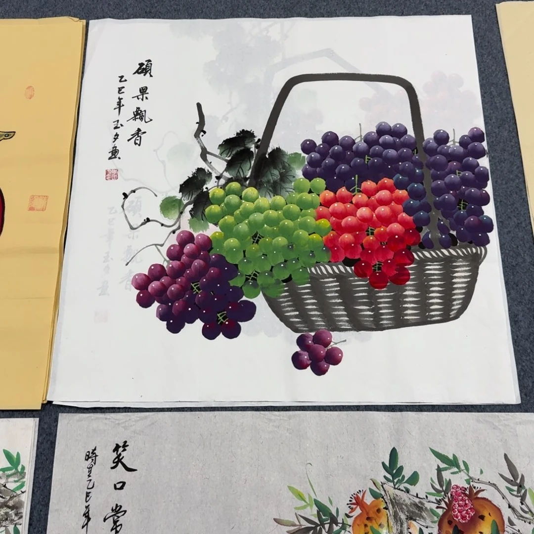 国画四尺斗方70X70纯手绘作品