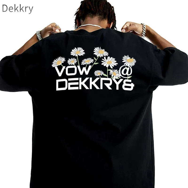 Dekkry印花短袖时尚字母短袖T恤美式圆领夏季日系复古国潮