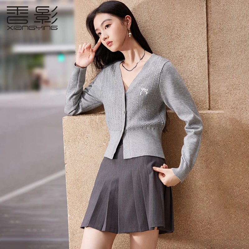 【强哥专属】Z843029毛针织衫 香影学院风针织开衫春蝴蝶结