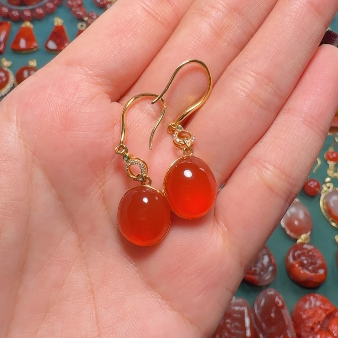 南红玛瑙南红18K金镶嵌