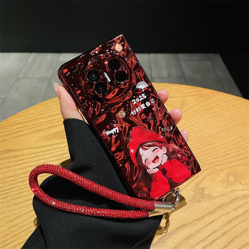 适用于华为matex5手机壳折叠新年爱自己女孩电镀手提x3典藏版外壳