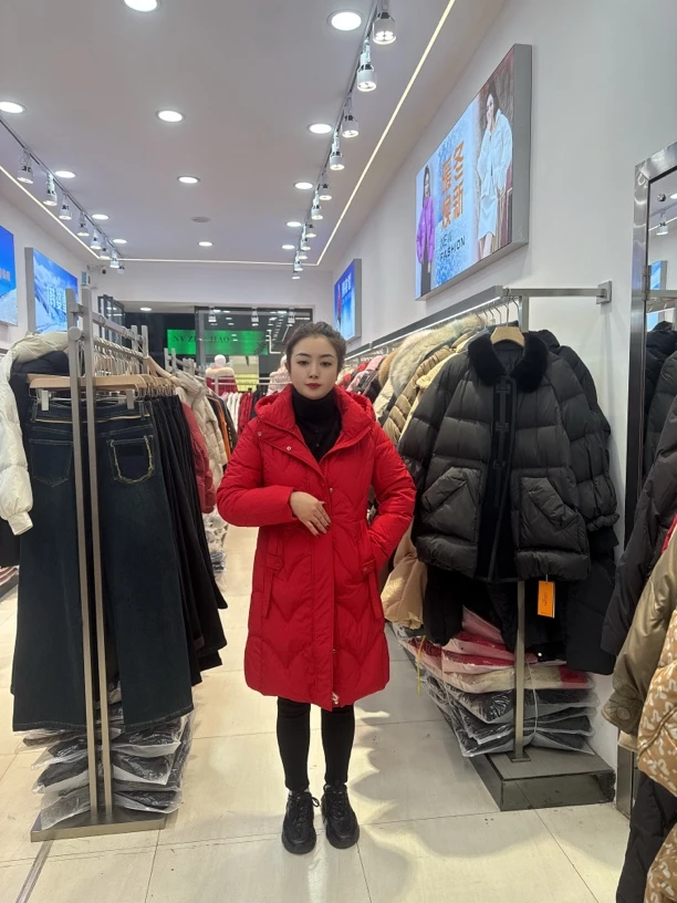 韩姿雪中长款收腰显瘦外套