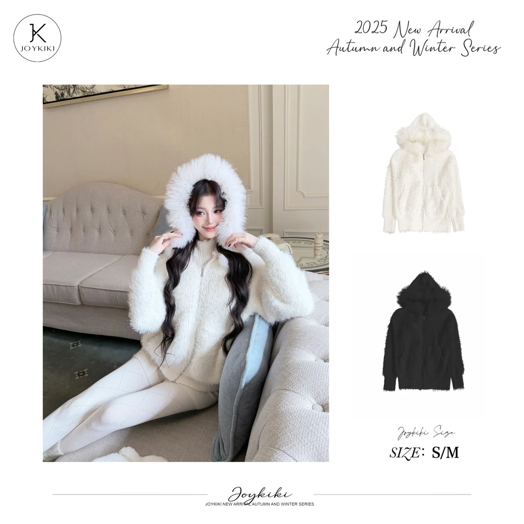 JOY KIKI鹅了么【冬日绵绵】冬季加厚宽松保暖甜美百搭外套J25D224