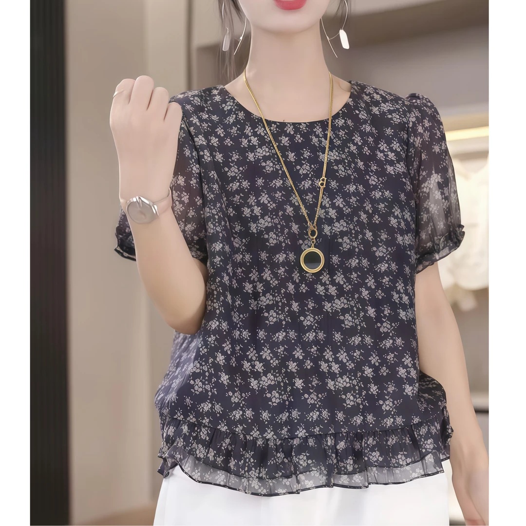【碎花】2025夏季新款时尚洋气减龄显瘦衬衫女设计感百搭气质上衣潮