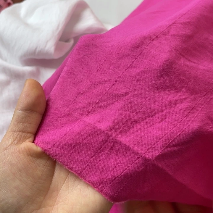 天丝（莱赛尔纤维）玫粉色竹节麻1.2米