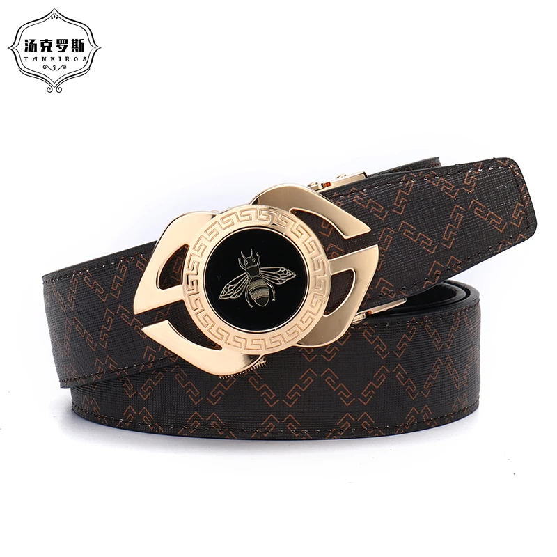 TANKIROS/汤克罗斯轻奢新款头层牛皮自动扣皮带商务休闲百搭腰带