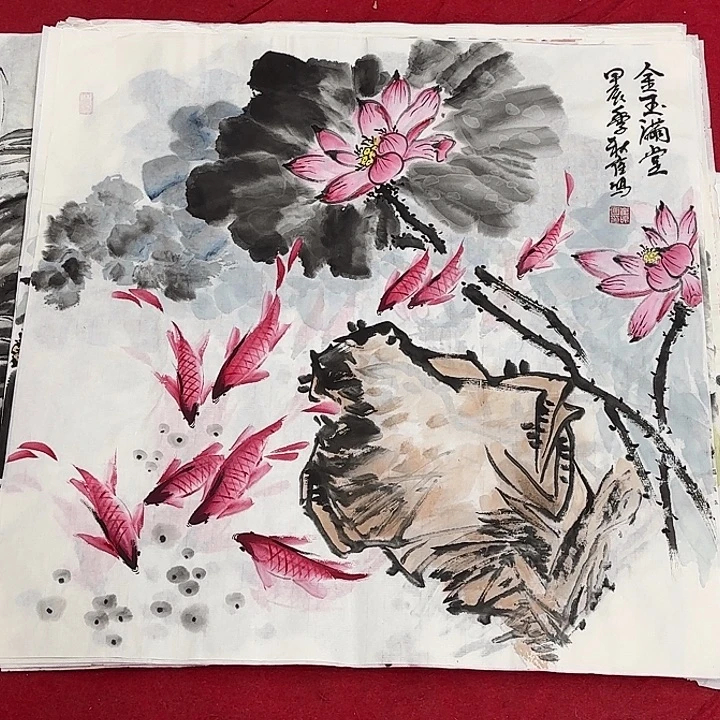 国画花鸟等多种鸟类的栖息