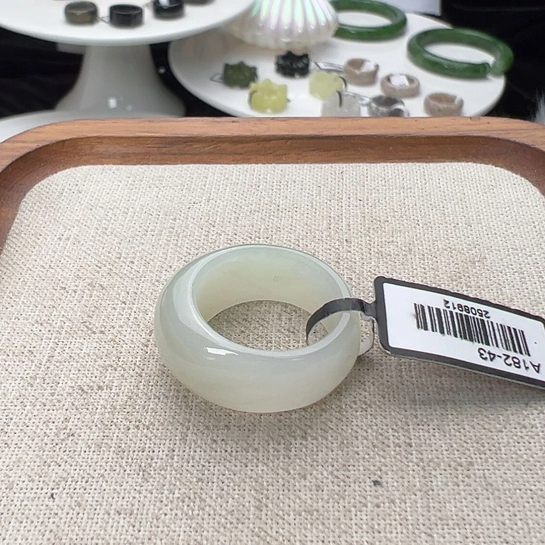 和田玉（糖玉）未镶嵌戒指T 79 晴水小馒头18不退换