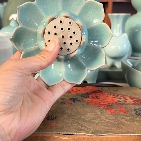 汝瓷莲花香插微瑕福利