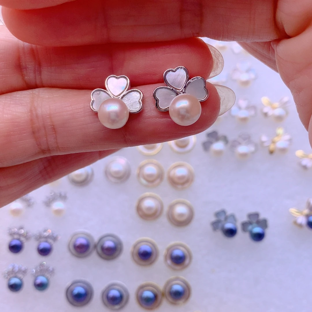 合金淡水珍珠耳饰