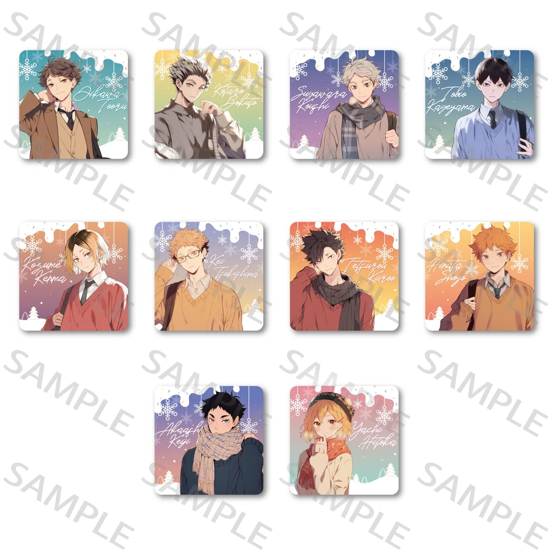 非非乐（小麻花拆卡）排球少年圣诞冬雪吧唧徽章排球少年吧唧