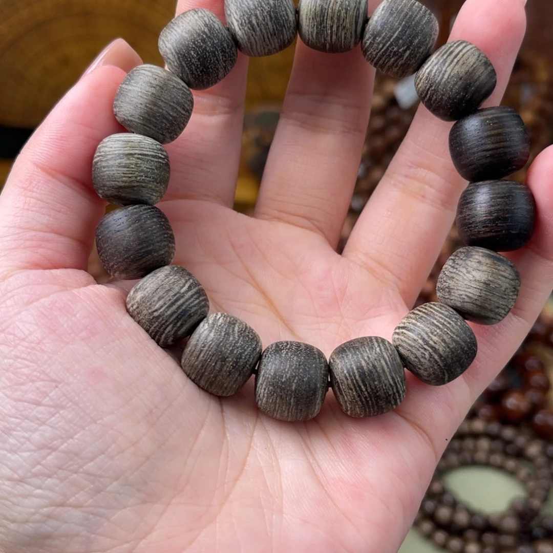 W***n贡木手串/手链1314墨绿横纹187