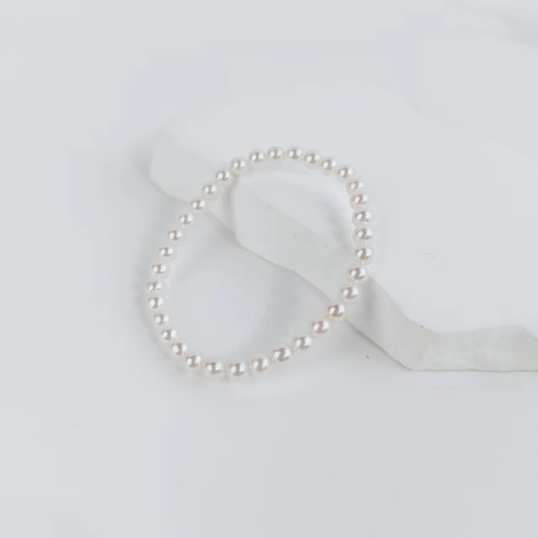 【乔森-甄香】淡水极强光珍珠手链 5-6mm