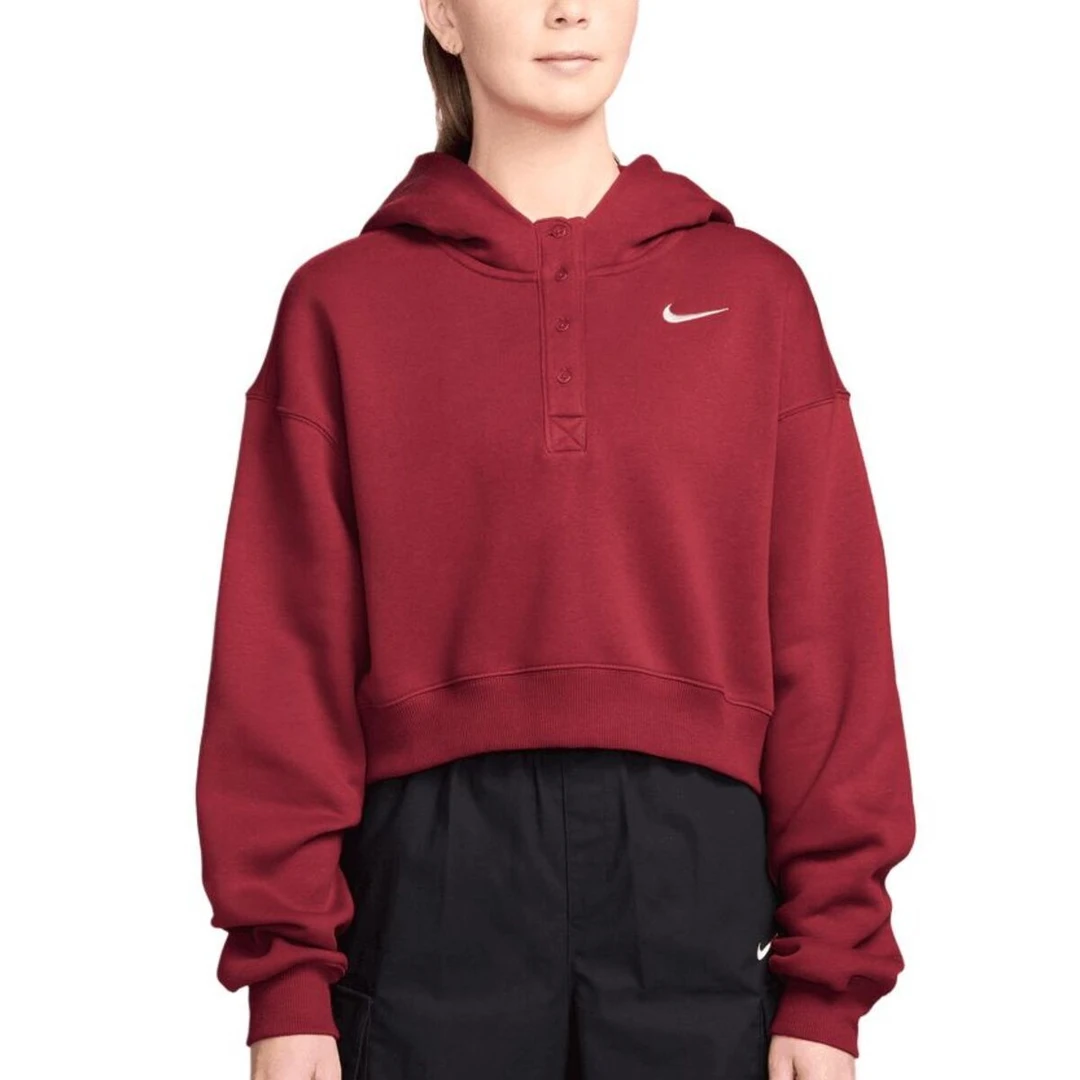 NIKE耐克2026女子短款套头衫PHNX FLC OS针织连帽卫衣IF0259-613