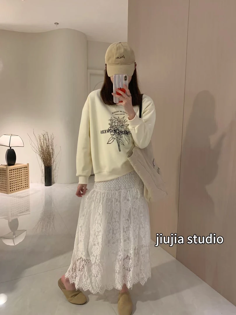 九佳 【热带雨林】宽松印花百搭圆领卫衣休闲时尚女士