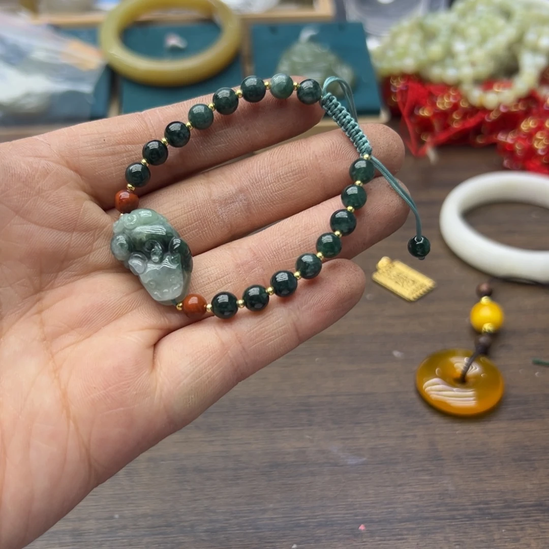 翡翠未镶嵌手链1387