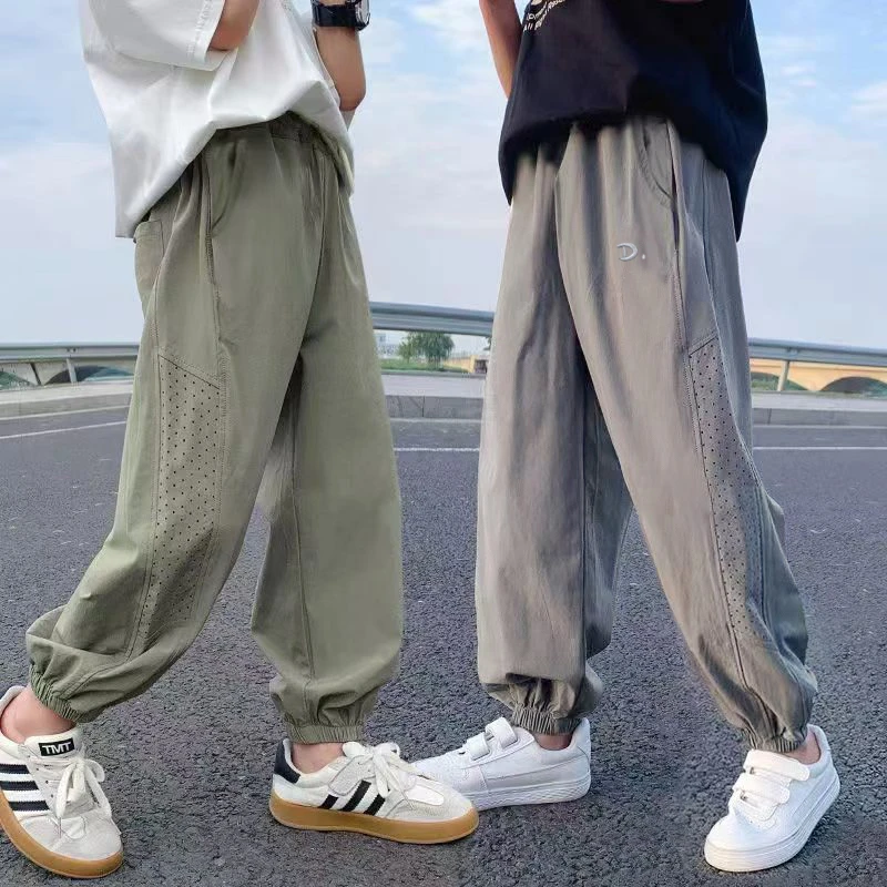 【网眼四面弹】夏季潮范柔软薄款宽松网眼速干Lenkid中大童侧拼