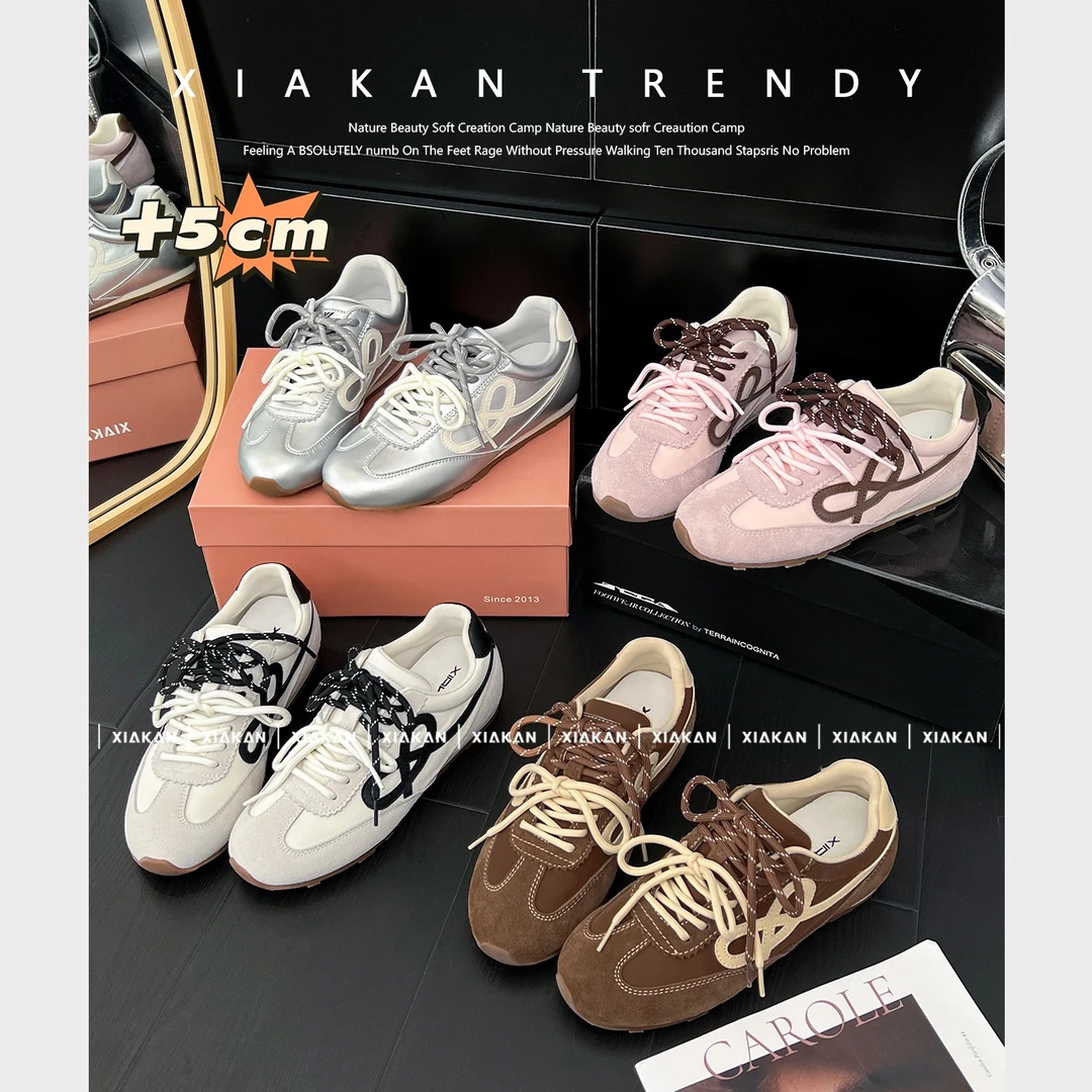 「珍姐」XIAKAN琥珀流光内增高5cm美式复古简约德训鞋女ins阿甘鞋潮