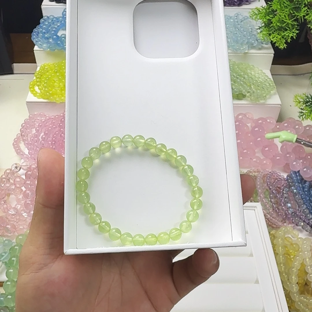 酒***洒未镶嵌手串水晶葡萄石6.9咪高拍十次合一单 不带证书