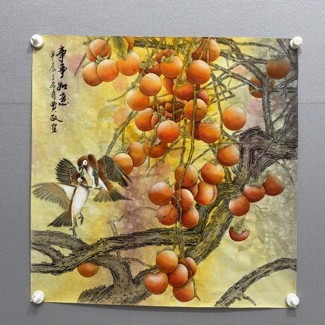 国画工笔事事如意贾敏四尺斗方