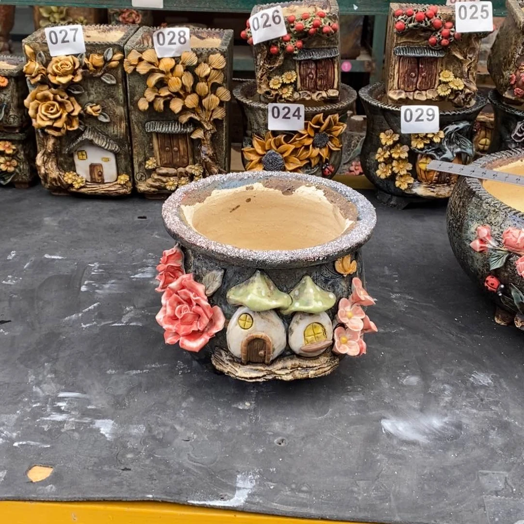 红陶青藤花器多肉花盆