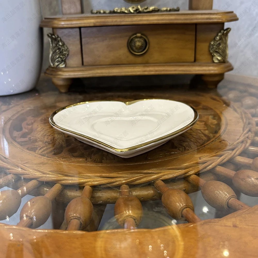 007-爱心白陶瓷金边陶瓷餐具火锅碗碟