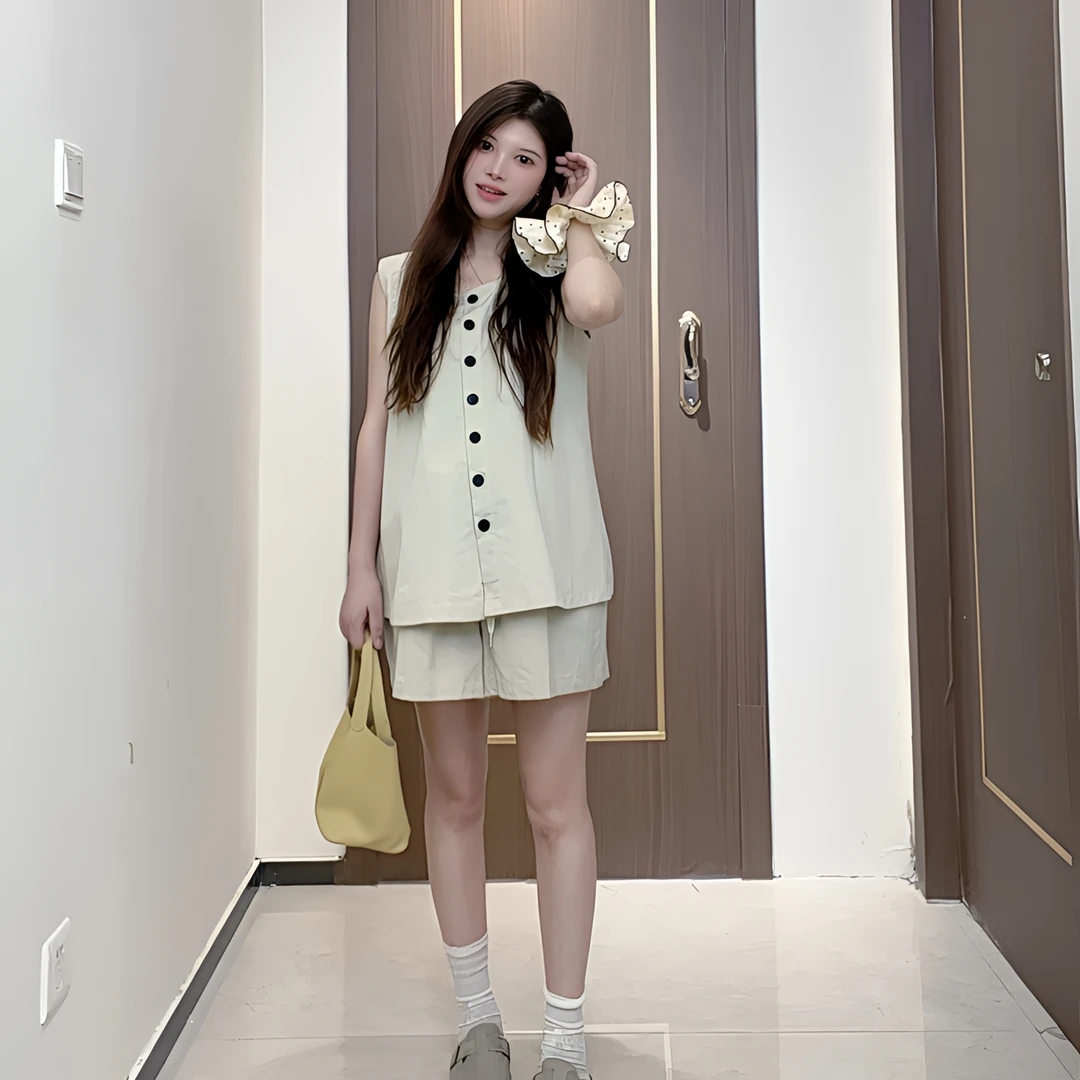 新款2025年孕妇夏季时尚洋气短袖上衣搭配背带裙两件套孕妇套装