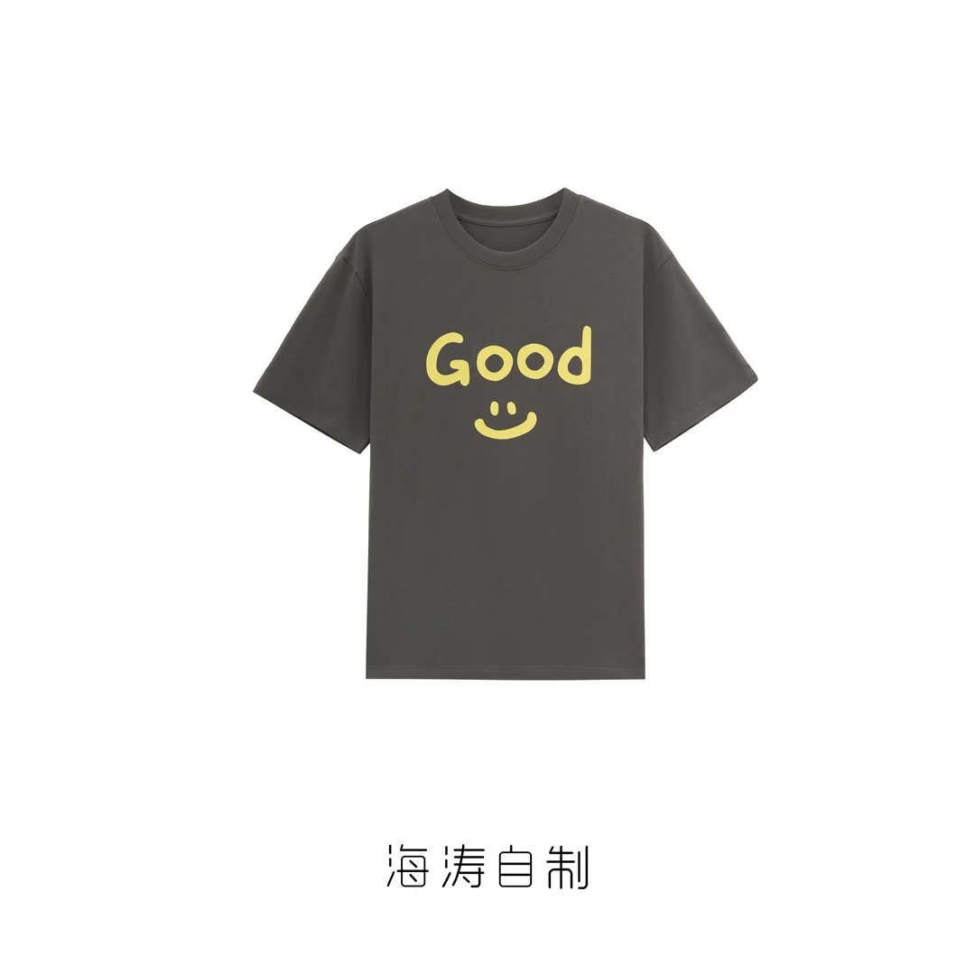 MOVNSENR 字母GOOD笑脸短袖T恤 VW24135