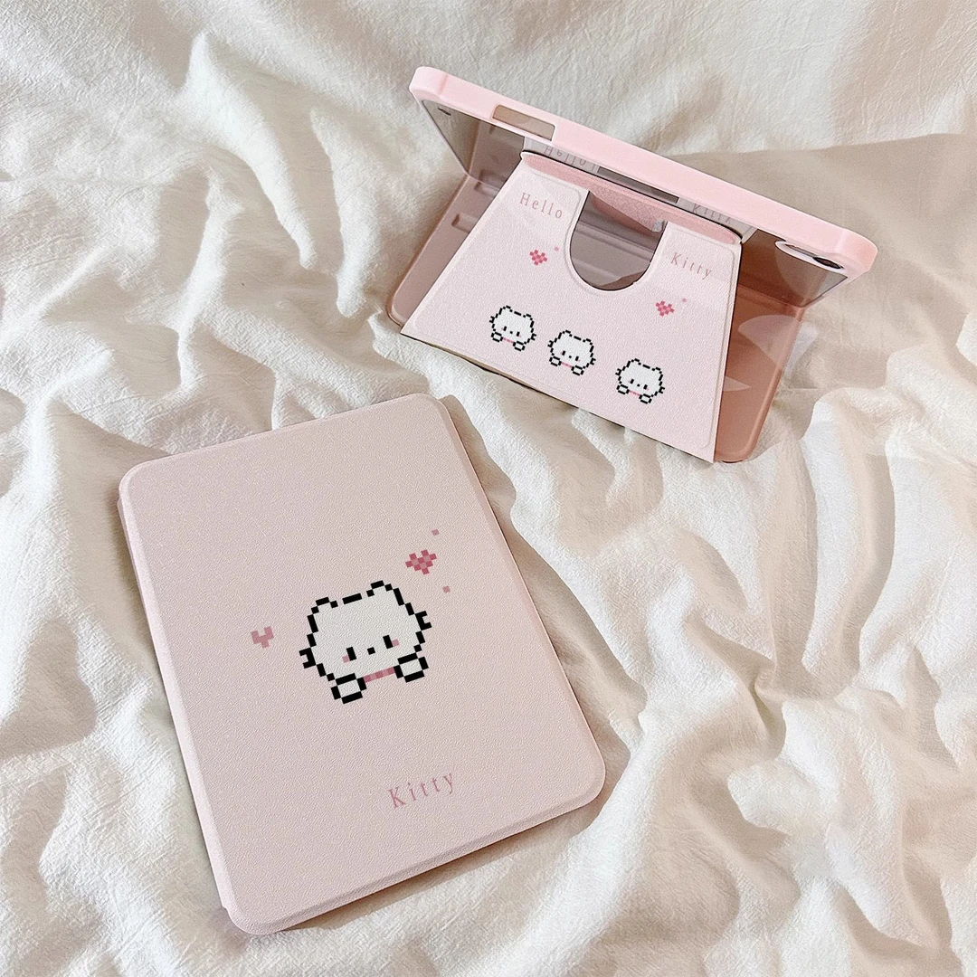 粉色猫咪适用苹果iPadA16平板保护套360旋转2025款iPad笔槽iPad10