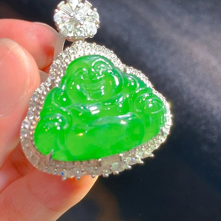 【闪购商品】翡翠颈饰银S925镶嵌翡翠