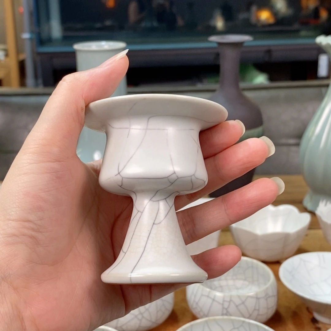 朱砂胎月白传世哥窑 行炉