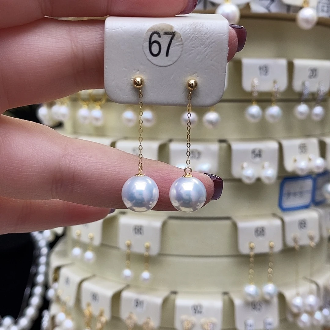 淡水珍珠耳饰18K金镶嵌