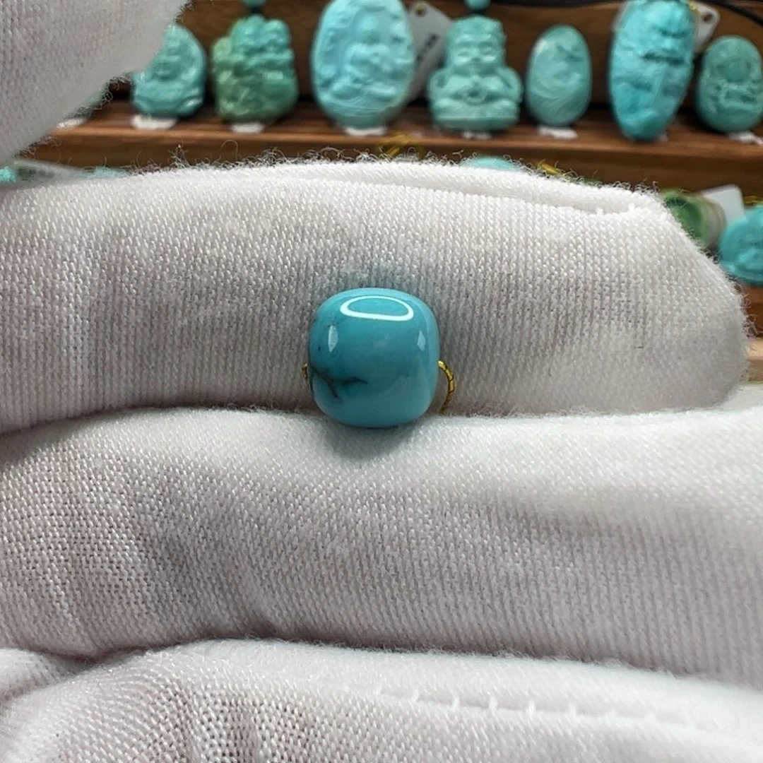 绿松石未镶嵌老型珠9mm