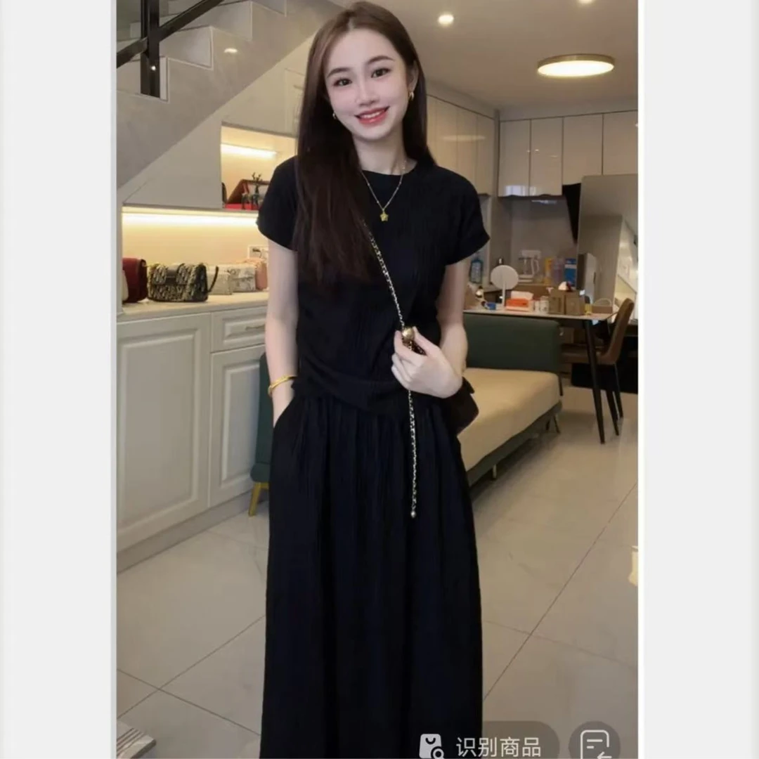 上衣+裙子/夏季2025新款休闲套装女简约洋气气质显瘦两件套CA001