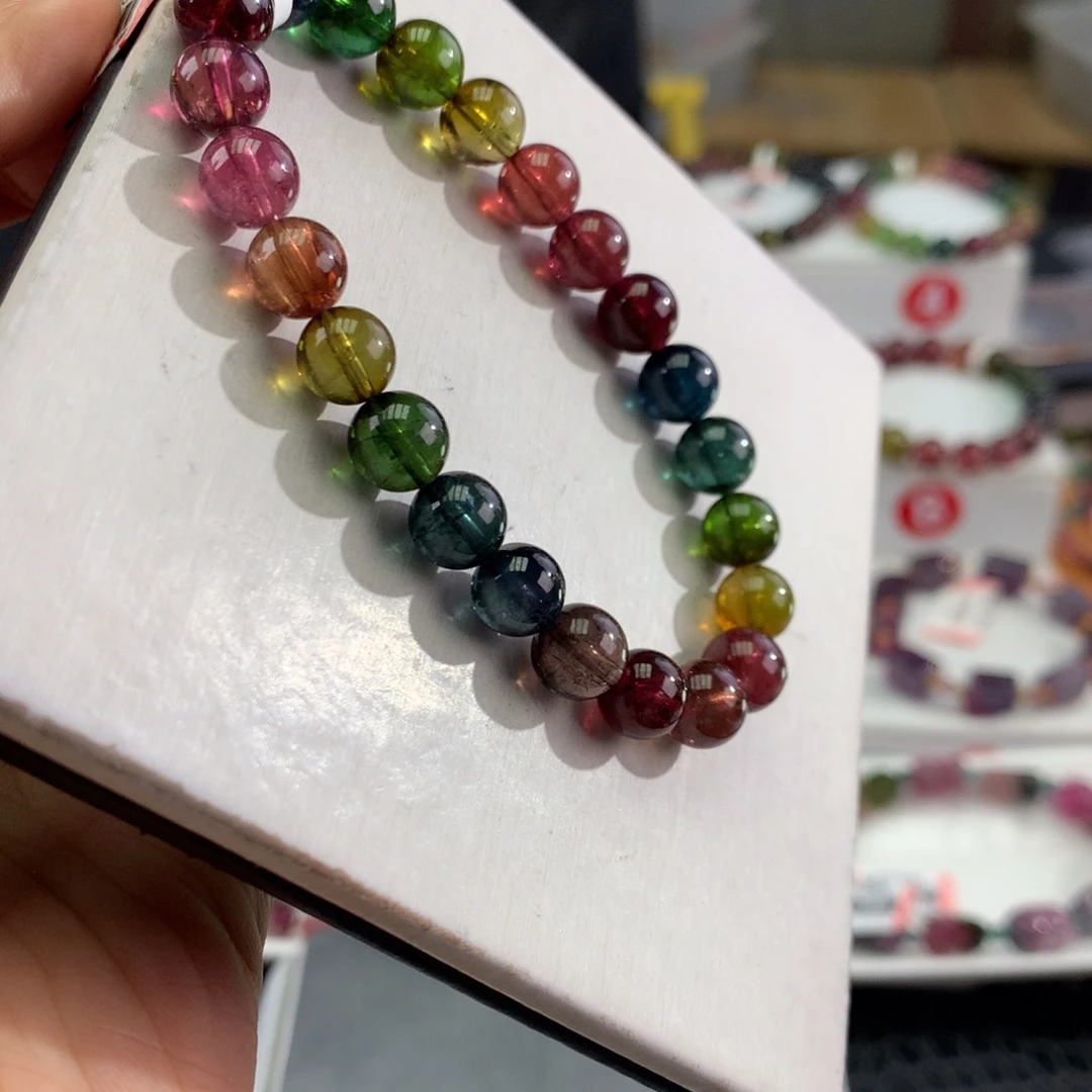 碧玺未镶嵌手链     8mm。