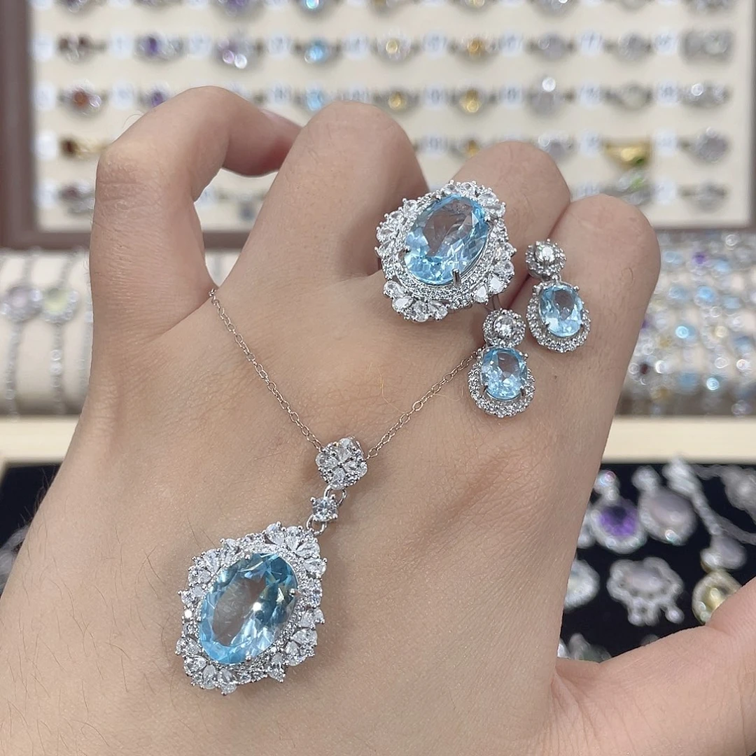 风***安托帕石颈饰银S925镶嵌