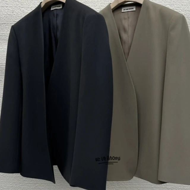 2025春秋新款韩式宽松、时尚、易搭高端小西装夹克女式V领流行套