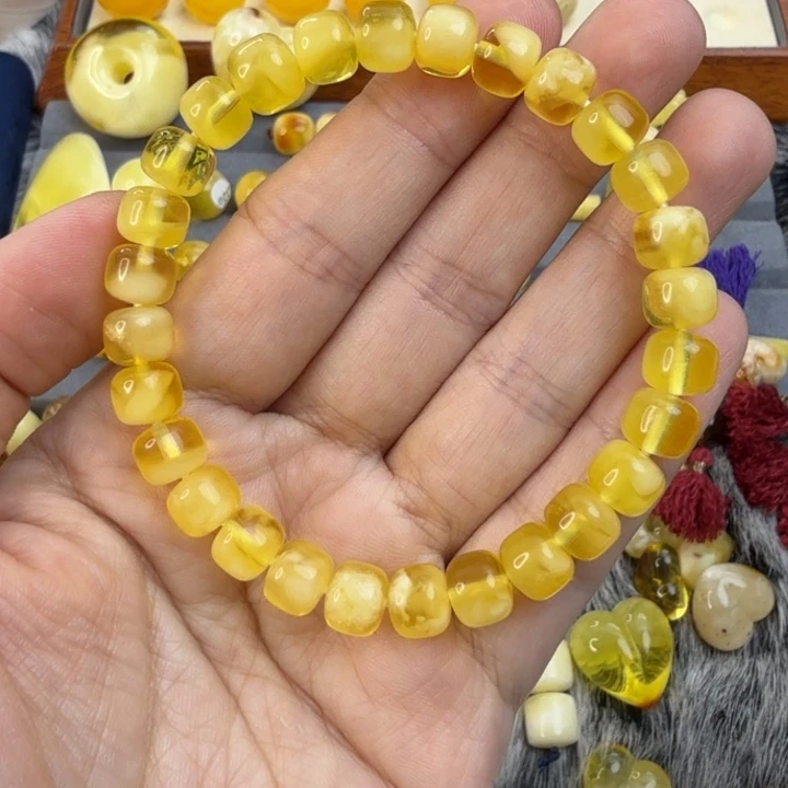 琥珀未镶嵌手链8*6.6