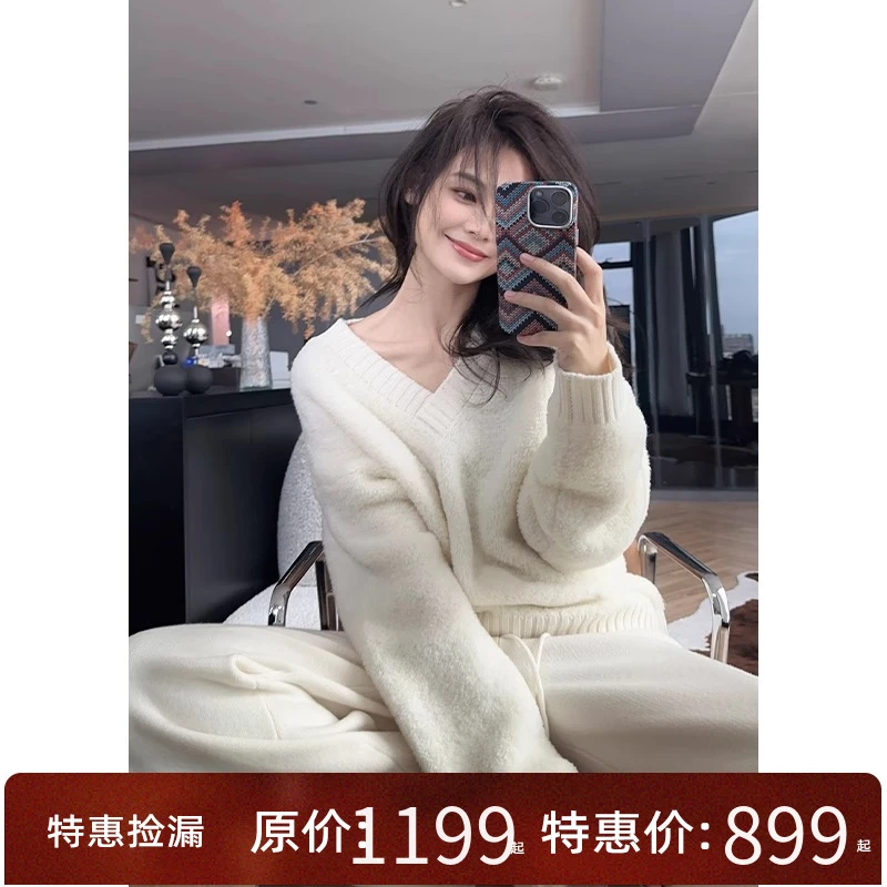 美洋MEIYANG【特卖】初雪托卡毛衣 羊毛坑条V领/翻领上衣