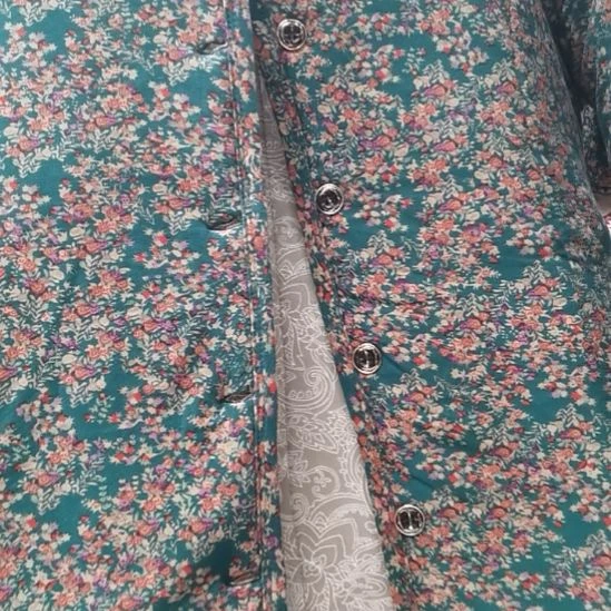 背心2X小碎花绿色棉袄