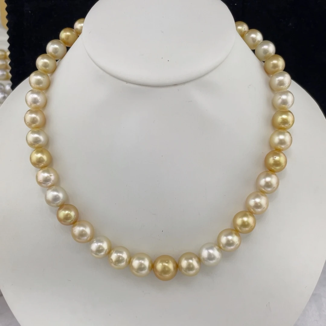 未镶嵌海水珍珠项链南洋金海水珍珠项链9-11mm