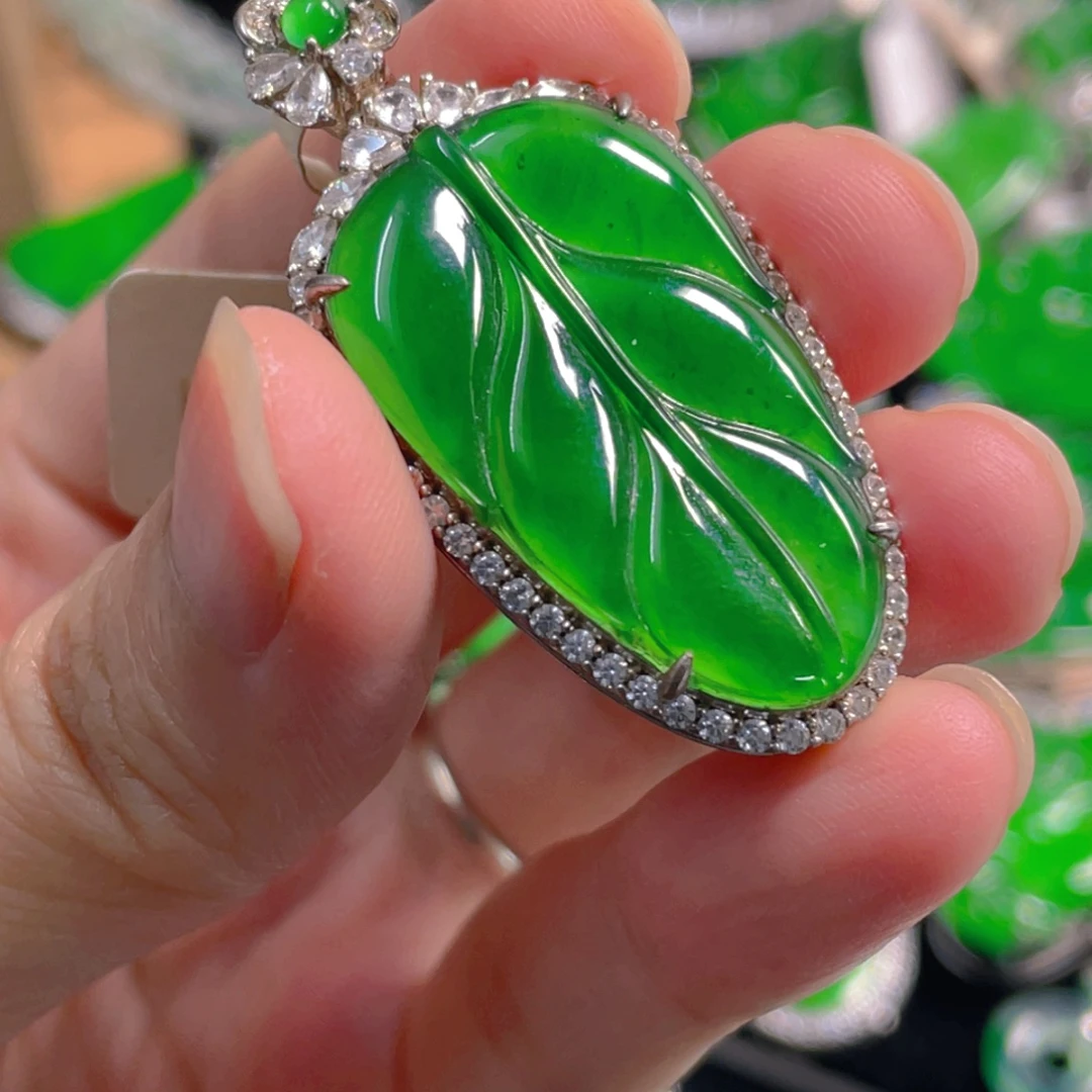 翡翠银S925镶嵌吊坠(不含链)