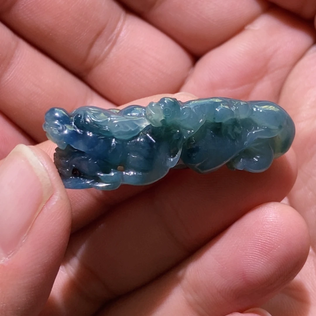 裸石翡翠天然翡翠母子貔貅