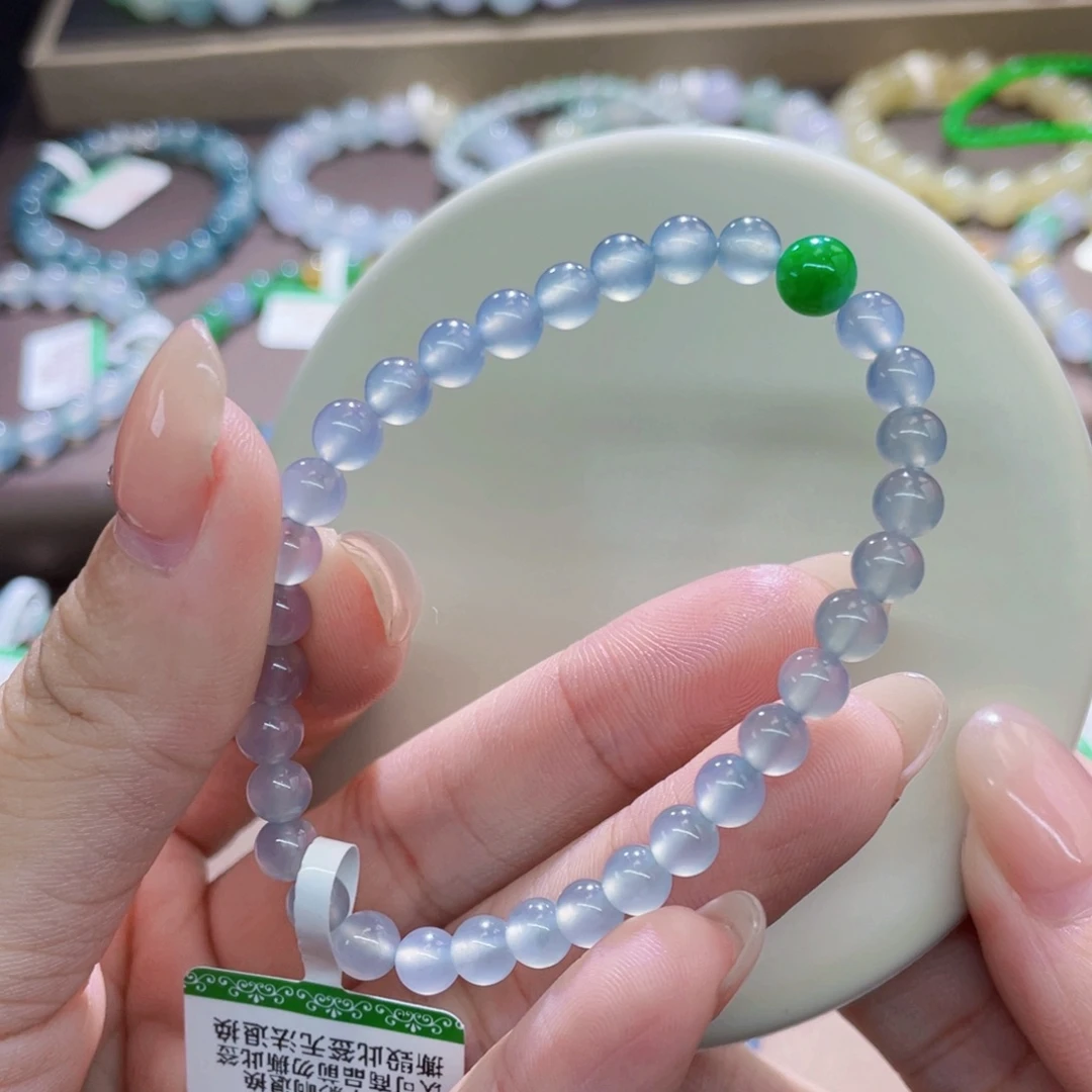 未镶嵌手链翡翠冰蓝卡5.4