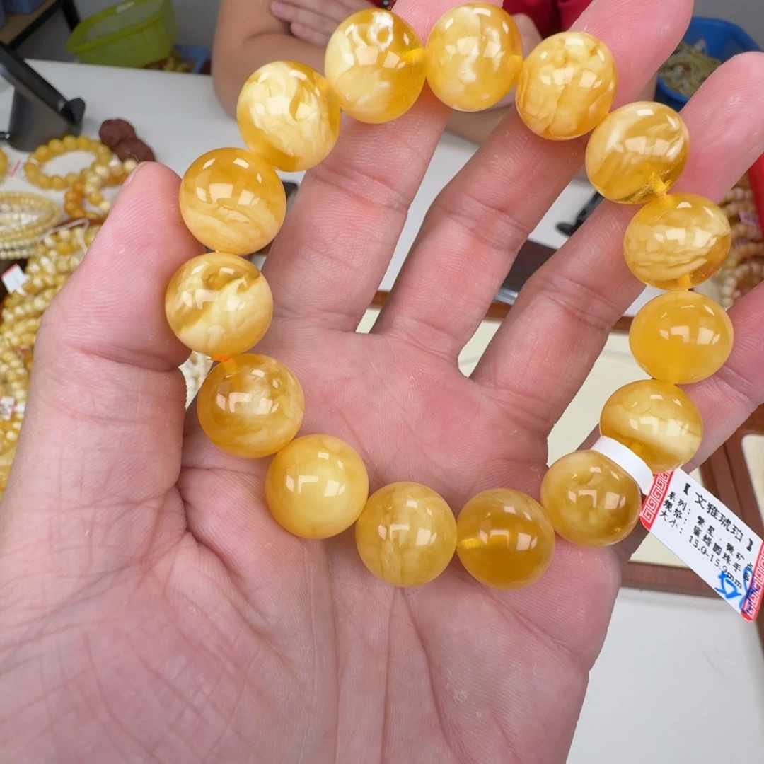 蜜蜡未镶嵌裸石蜜蜡手串