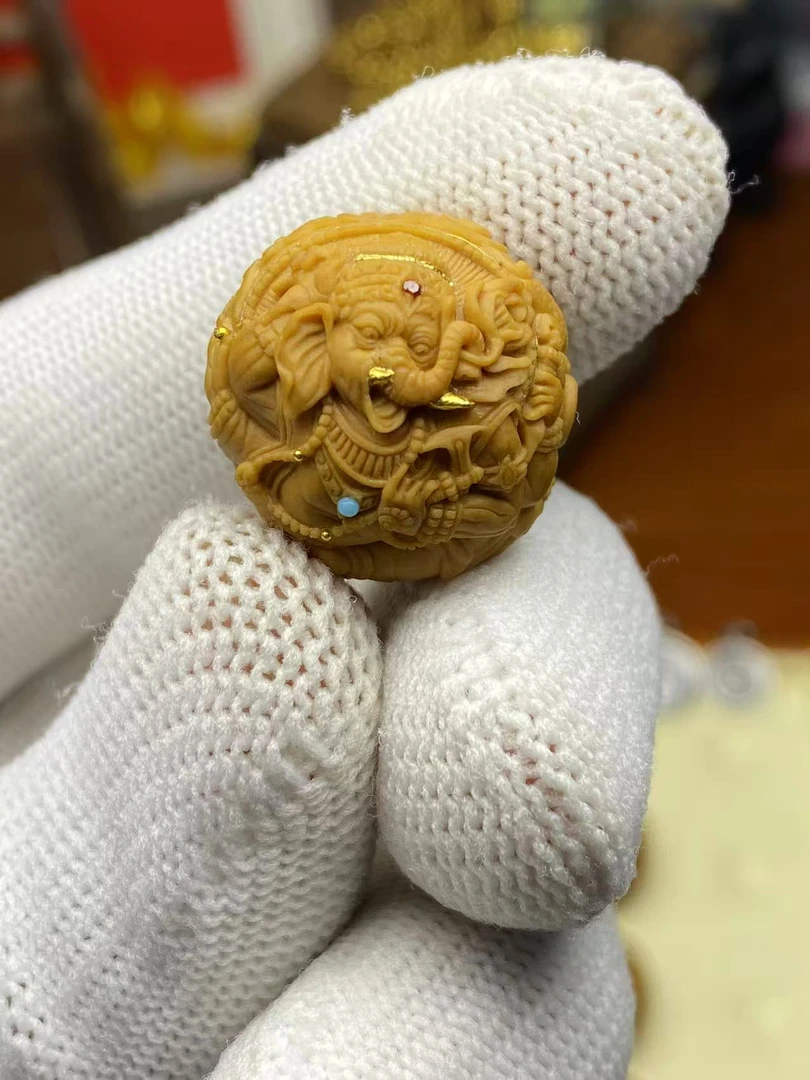 纯手工猴头雕刻单籽象神