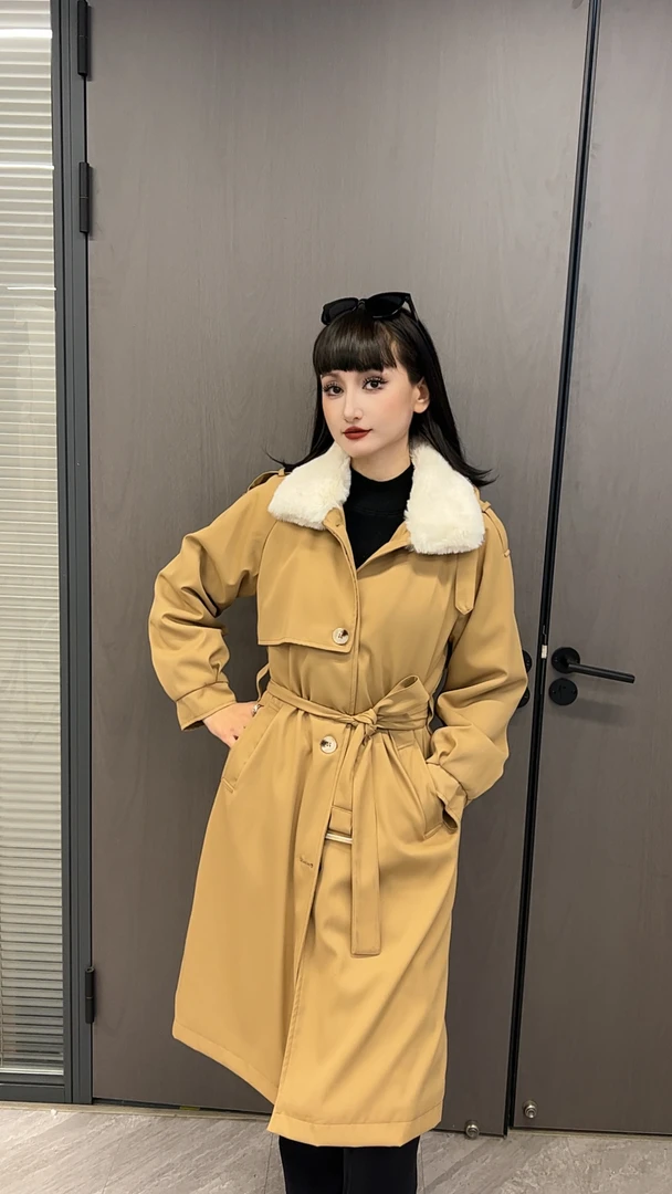 2025大领 单排扣加绒加厚外套IN8011