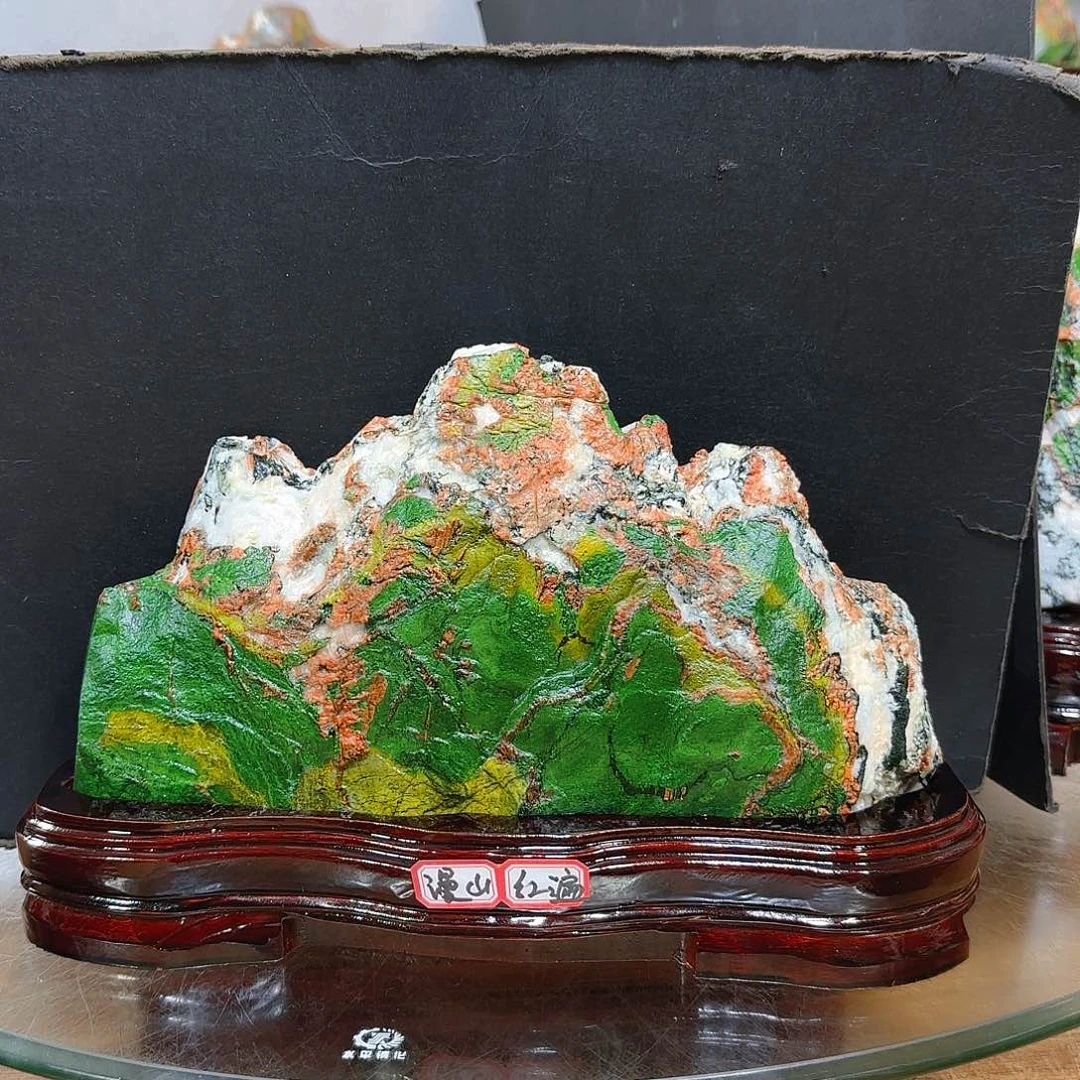 大***弯石材石头摆件青海七彩石