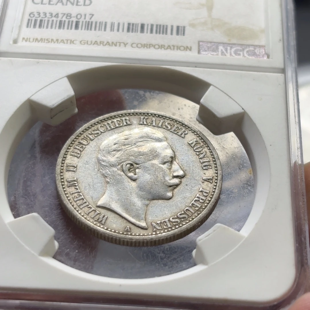 银Ag900德国普鲁士威廉二世2马克银币热门品种